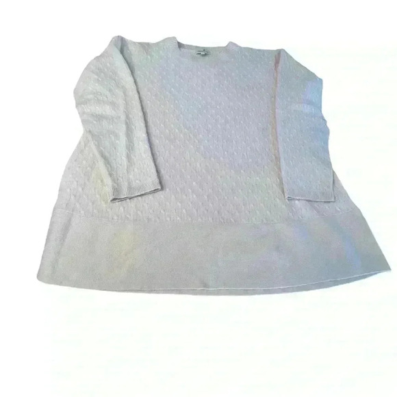 Cortland Park 100% Cashmere Cable Boat Neck Sweater Womens XL Soft Pink Color - Picture 3 of 7